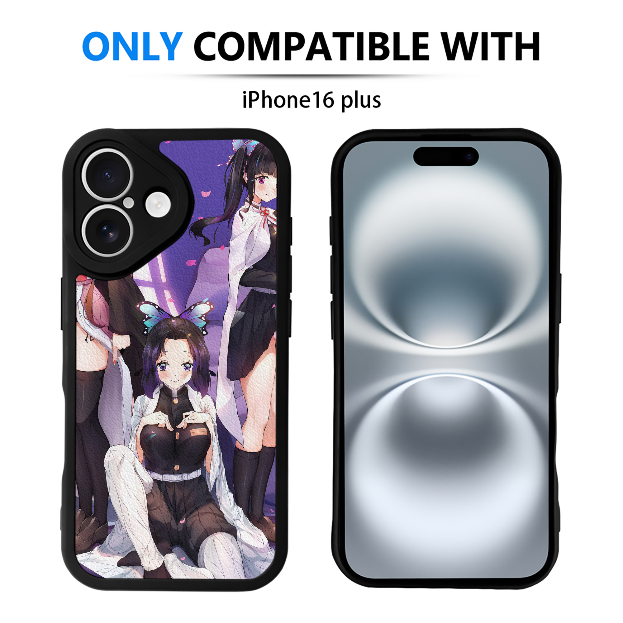 （画像用） 鬼滅の刃（きめつのやいば）竈門 禰󠄀豆子／かまど ねずこ Kamado Nezuko 【iPhone 16シリーズ対応】シリコンスマホケース（レザー調） 材質：シリコン